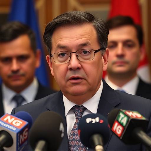 Ministro dell'Economia durante una conferenza stampa